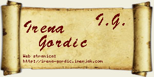 Irena Gordić vizit kartica